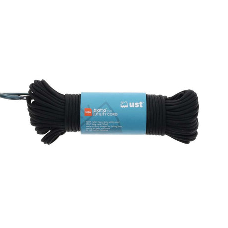 UST - Para 550 Utility Cord, 100 Foot, 100% Nylon, Includes Carabiner, Black