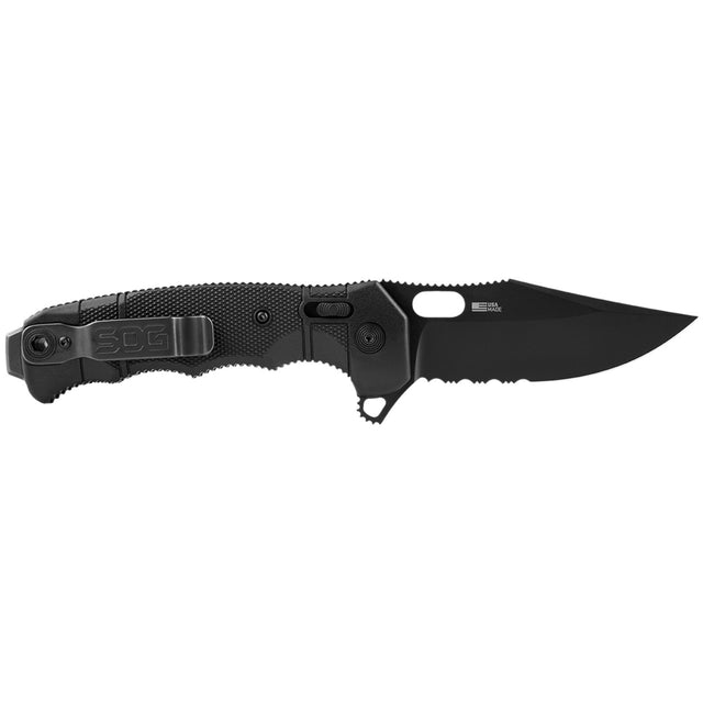 SOG - Seal XR, L-TI, Folding Knife, 4.3" Drop Point Straight Edge, Includes (2) Additional Handles, Olive Drab Green + Gray