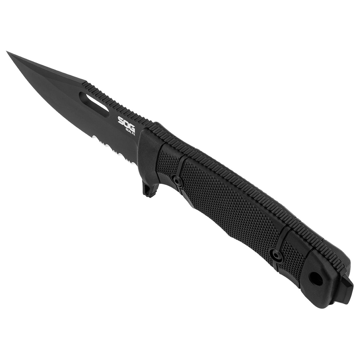 SOG - SEAL FX - Clip Point, Serrated, Black 4.3" Fixed Blade Knife