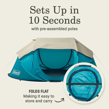 Coleman - 2-Person Camp Burst Pop-Up Tent with Rainfly