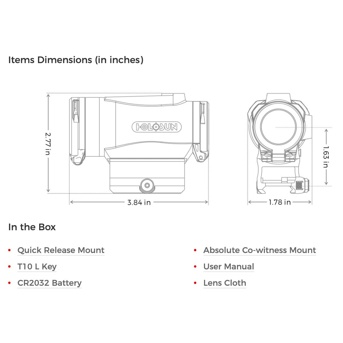 Holosun - 530C Titanium Micro Sight with Solar Failsafe Technology