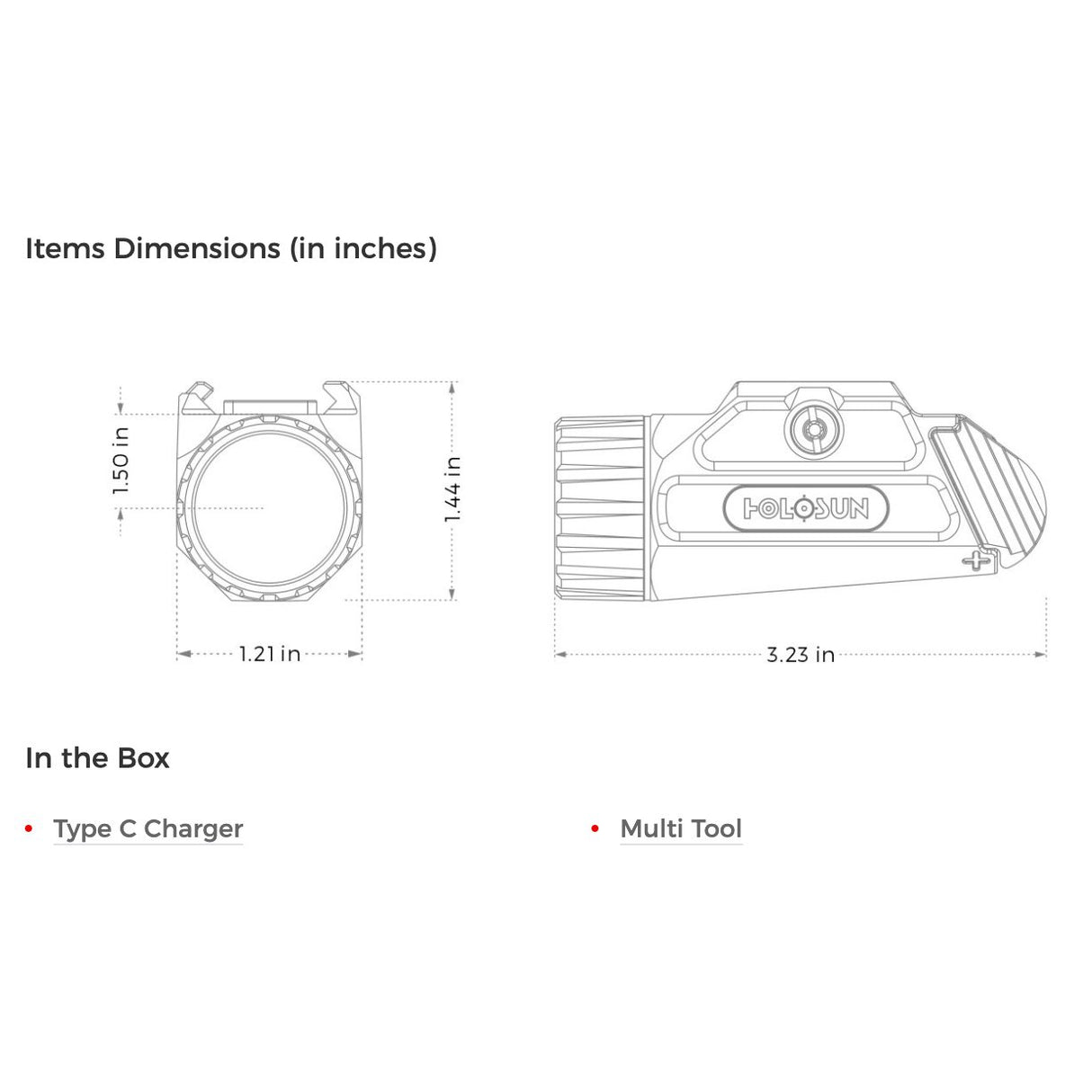 Holosun - P.ID HC High Candela Pistol Mounted White Flashlight