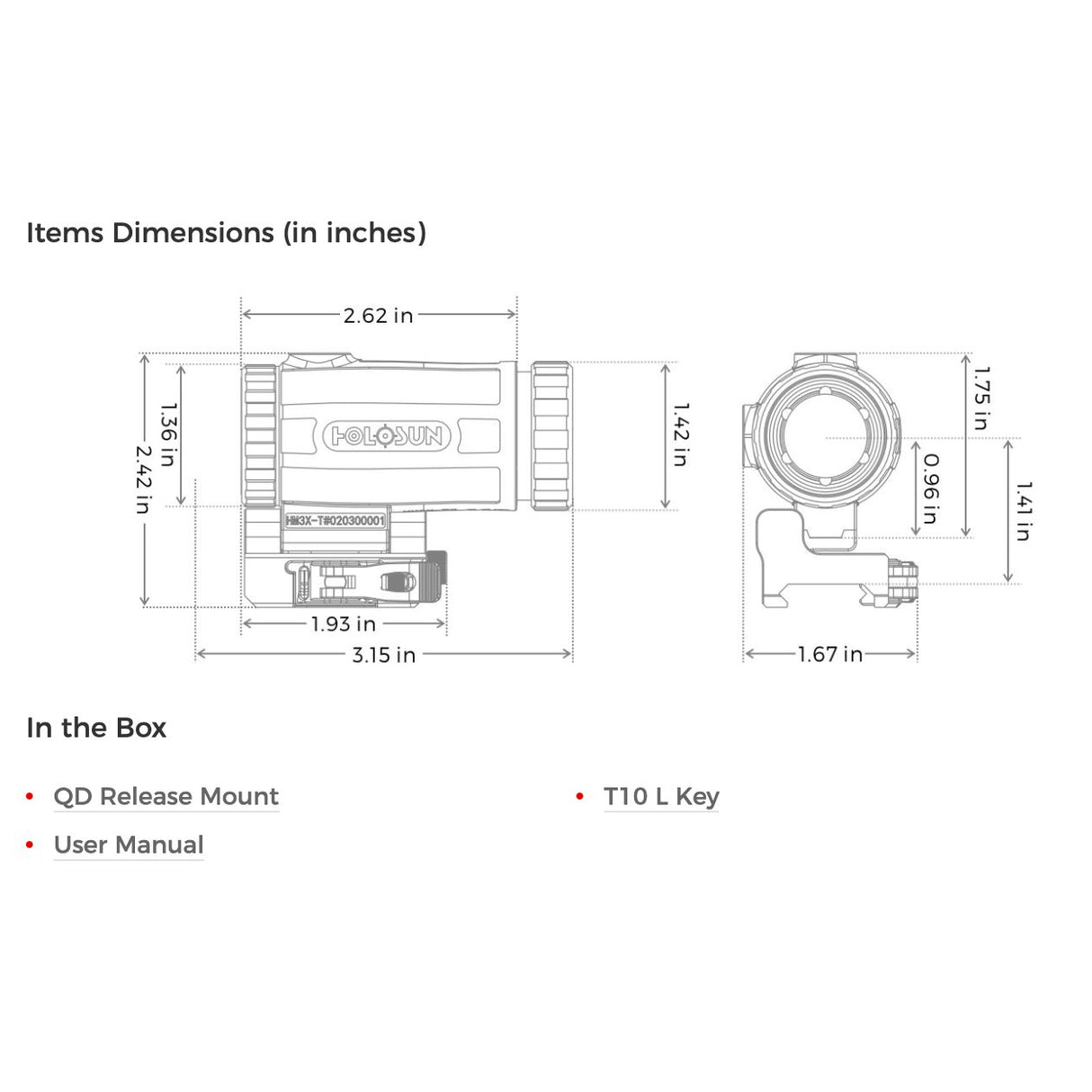 Holosun - HM3XT: 3X Titanium-Bodied Magnifier with Flip-to-Side Design