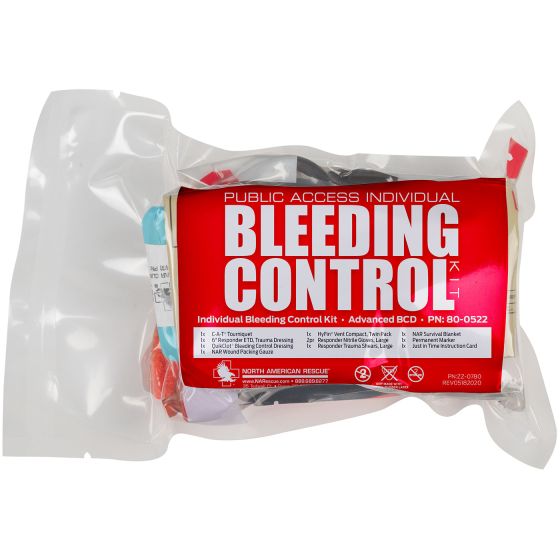 North American Rescue - Public Access Individual Bleeding Control Kit - Vacuum Sealed