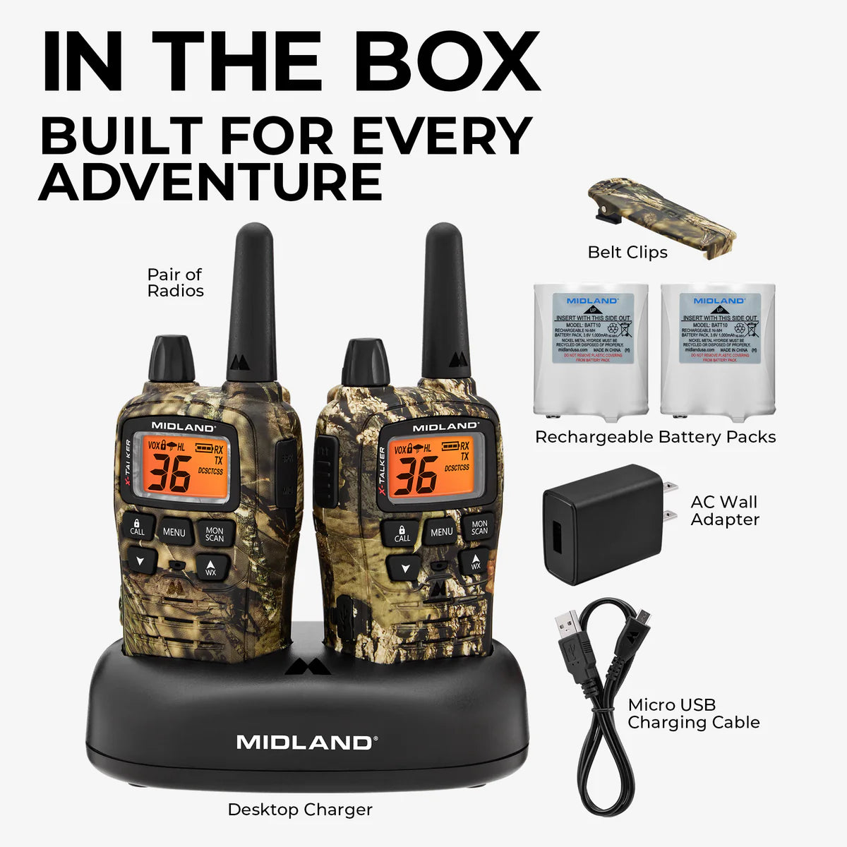 Midland – T75 X-Talker Camo Walkie Talkie (38-Mile Range)