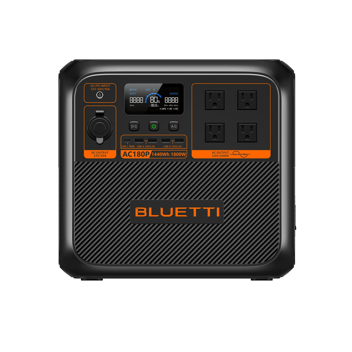 Bluetti - AC180P Solar Portable Power Station | 1,800W 1,440Wh