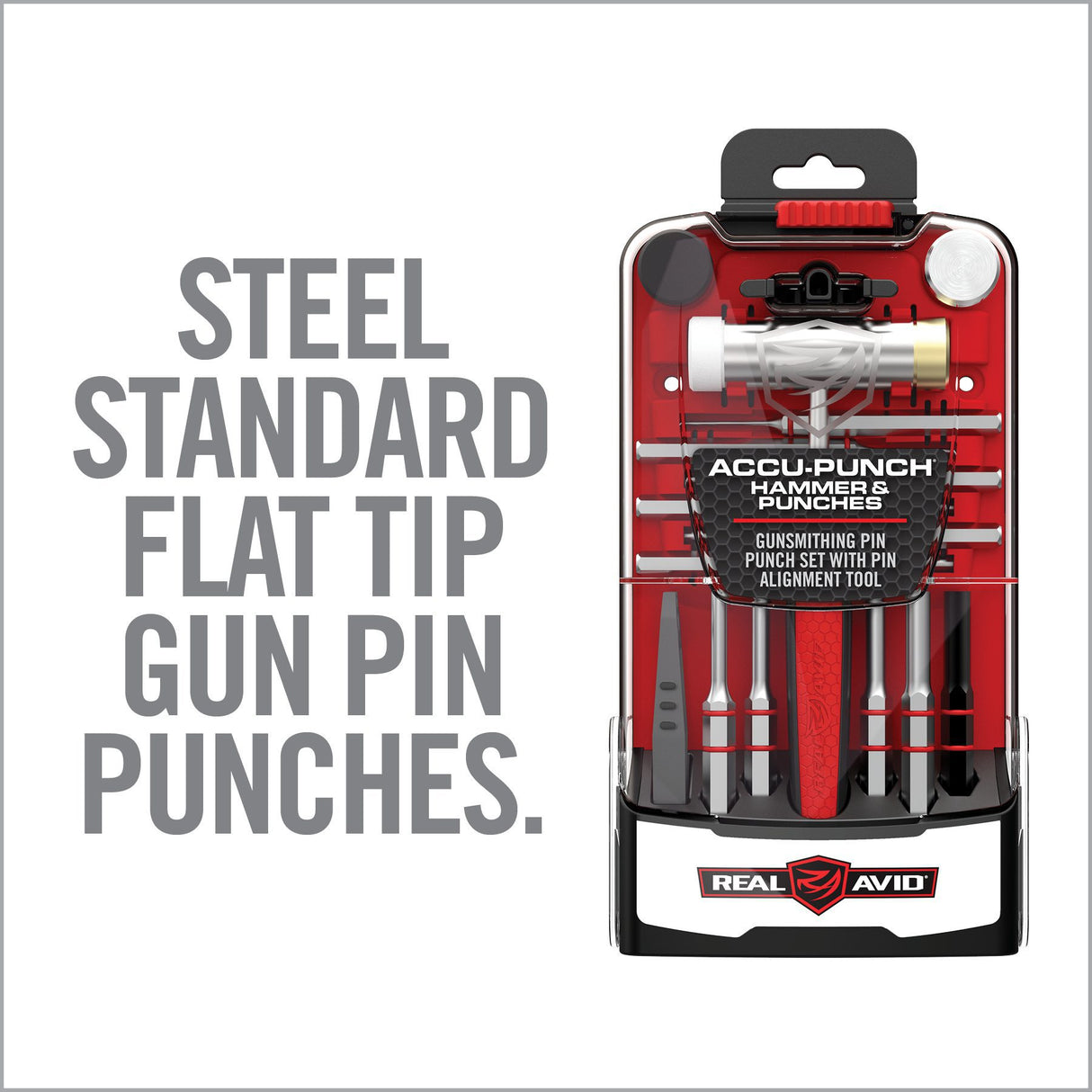 Real Avid - ACCU-PUNCH® Hammer & AR15 Pin Punch Set - Armorer’s AR15 Pin Punch Set with Pin Alignment Tool