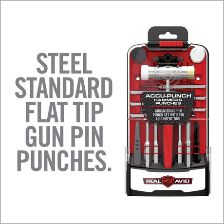 Real Avid - ACCU-PUNCH® Hammer & AR15 Pin Punch Set - Armorer’s AR15 Pin Punch Set with Pin Alignment Tool