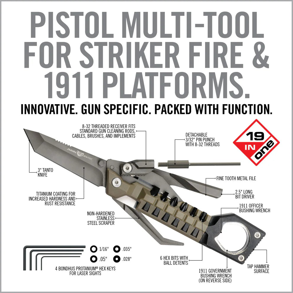 Real Avid – The Pistol Tool 19-in-1 Tactical Handgun Multi-Tool