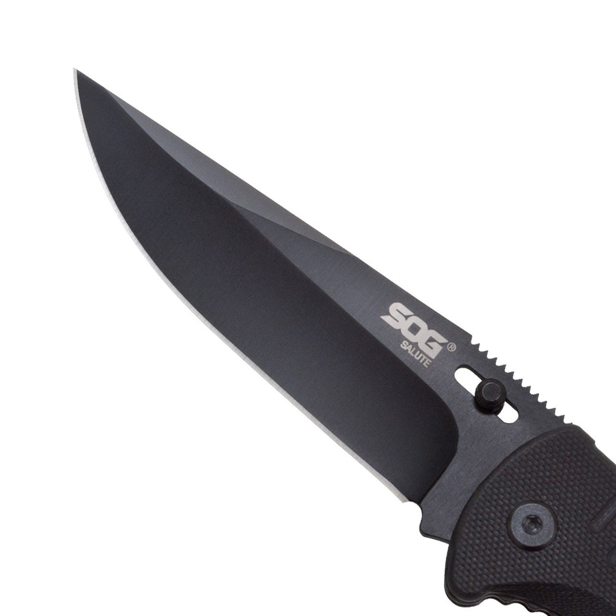 SOG - Fusion, Folding Knife, 3.625" Clip Point Straight Edge, Hardcased Finish, Black
