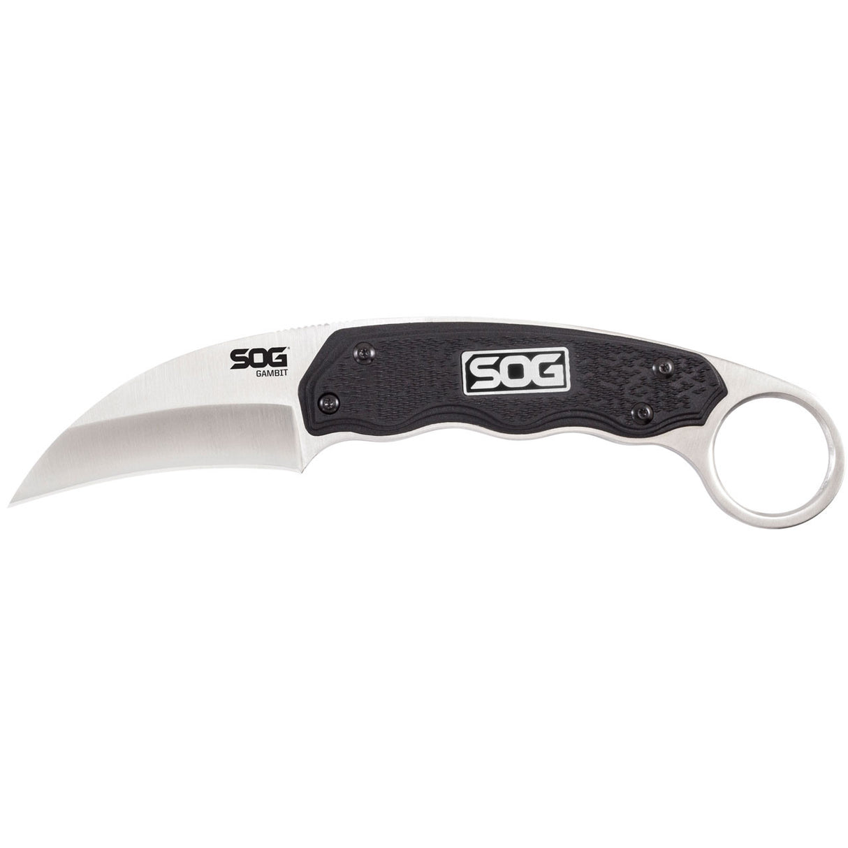 SOG - Gambit - Fixed Blade Knife with Ergonomic Handle and Hooked Blade