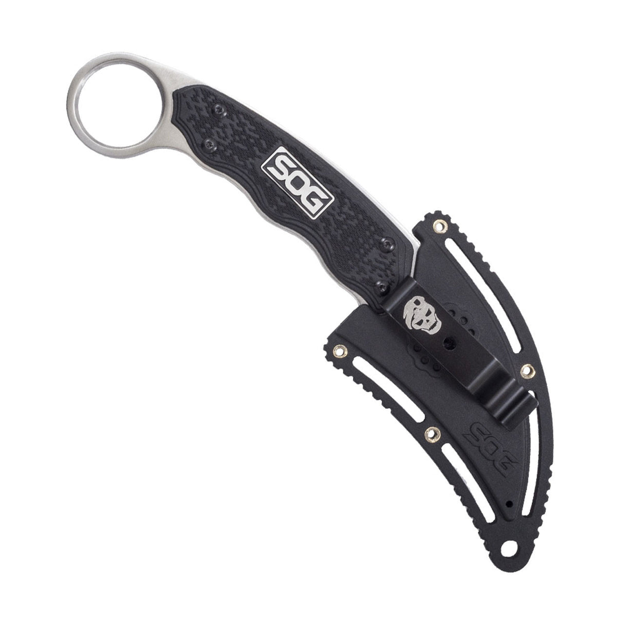 SOG - Gambit - Fixed Blade Knife with Ergonomic Handle and Hooked Blade