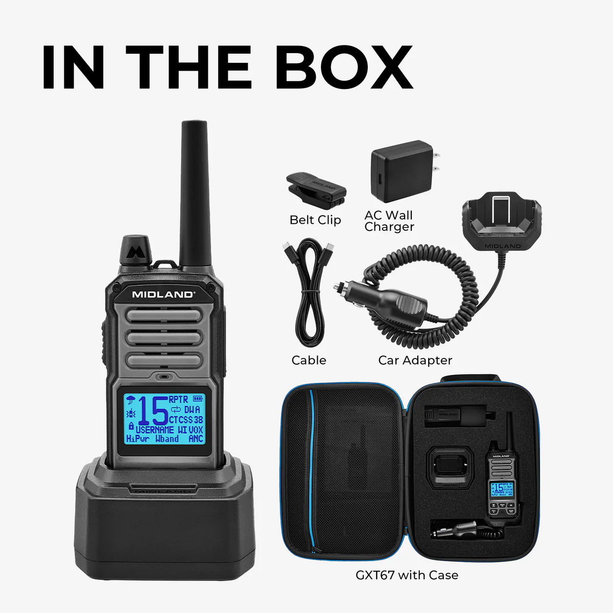 Midland – GXT67 PRO GMRS 5-Watt Waterproof Two-Way Radio