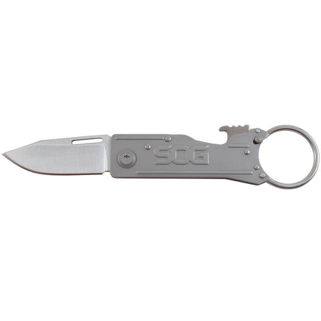 SOG - KeyTron Folding Knife - Compact 1.8" Clip Point Blade with Integrated Bottle Opener