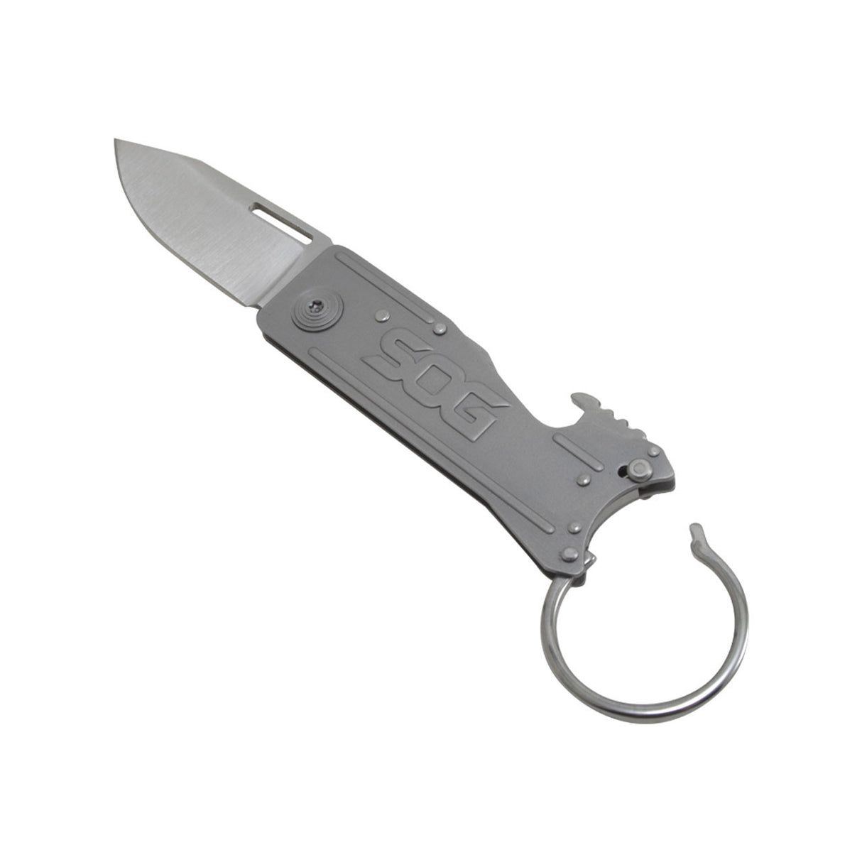 SOG - KeyTron Folding Knife - Compact 1.8" Clip Point Blade with Integrated Bottle Opener