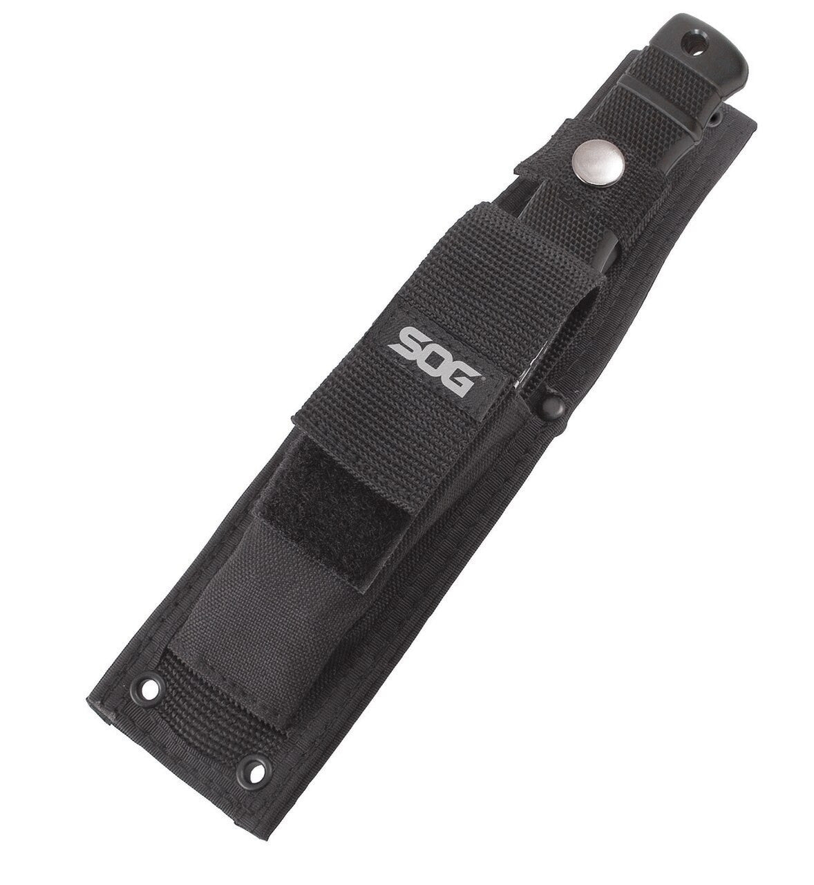 SOG - Seal Pup, Fixed Blade Knife, 4.75" Partially Serrated, Clip Point, Black, Includes Nylon Sheath