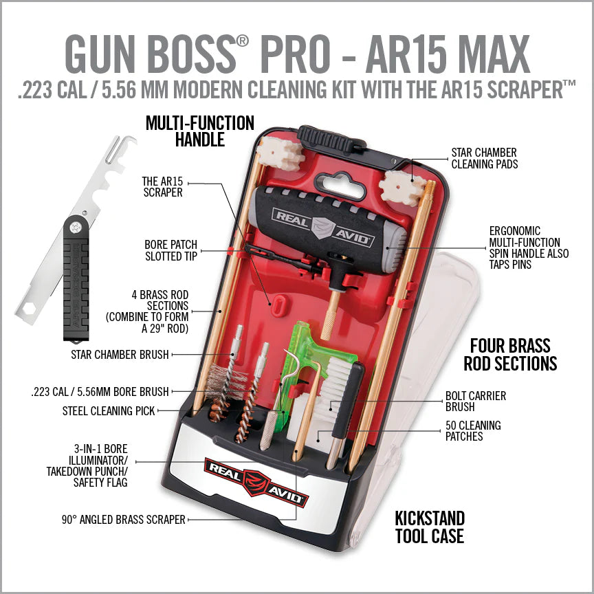 Real Avid – Gun Boss Pro AR15 MAX Cleaning Kit (.223/5.56mm)