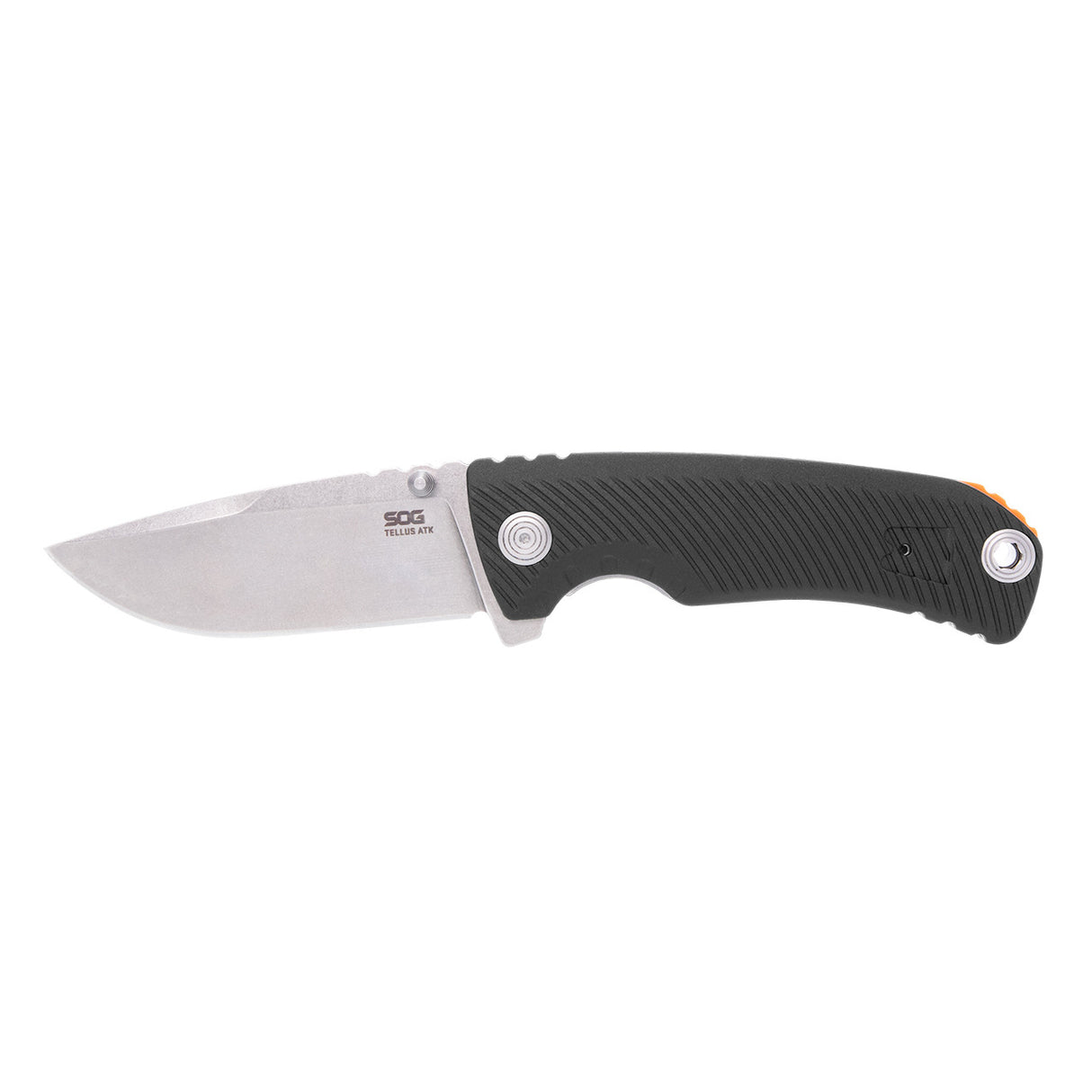 SOG - Tellus ATK - Black + Blaze Orange, Assisted Opening Outdoor Knife