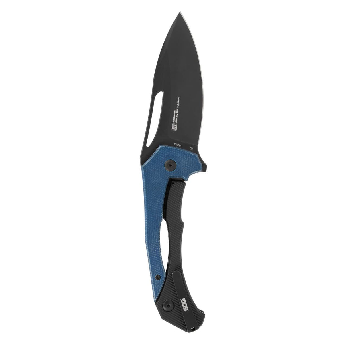 SOG - Bulwark FL, Folding Knife, 3" Drop Point Straight Edge, Micarta Handle Blue