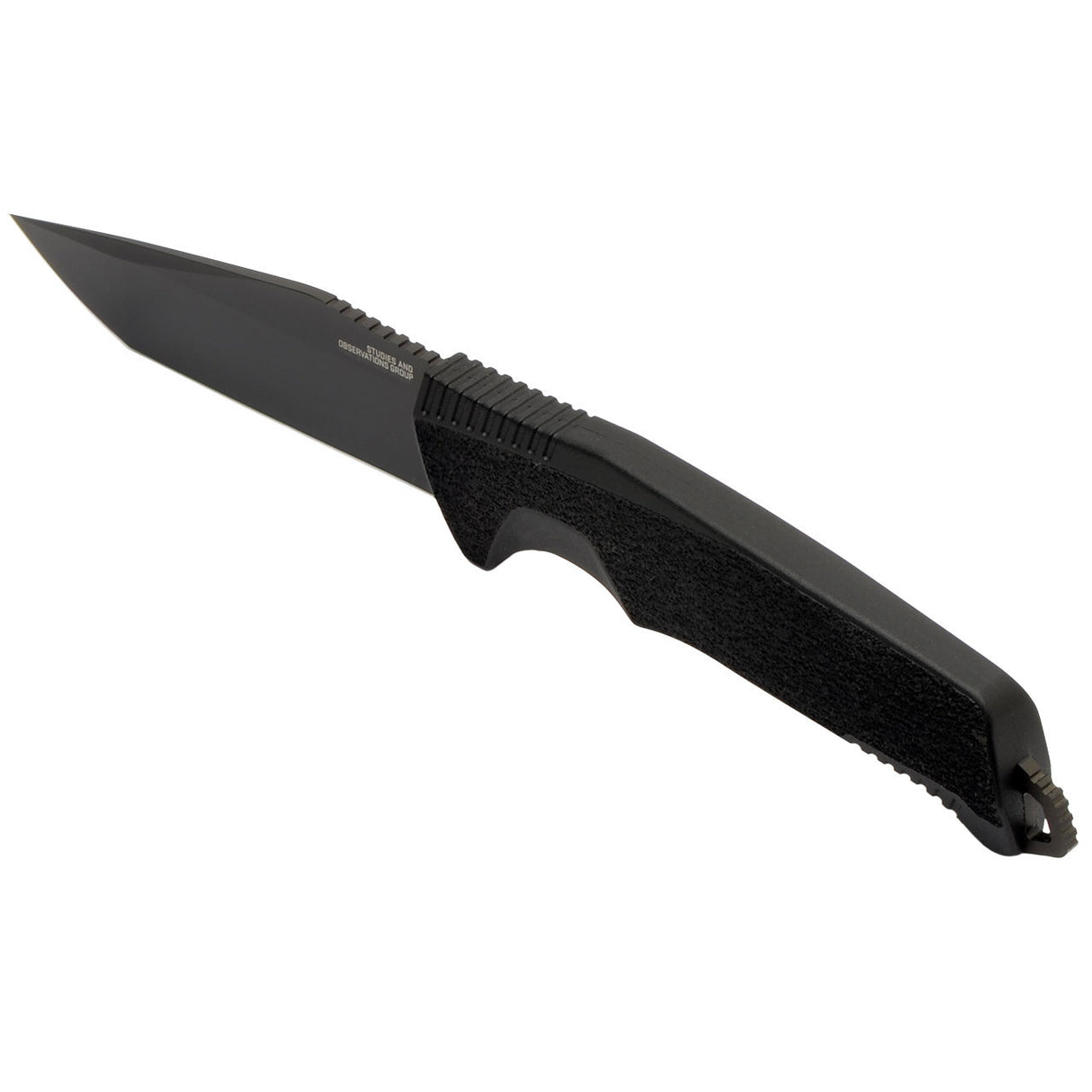 SOG - Trident FX, 4.2" Fixed Blade Knife, Tanto Point Straight Edge, Titanium Nitride Finish, Black, Includes Nylon Sheath