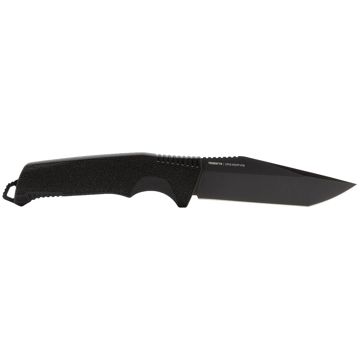 SOG - Trident FX, 4.2" Fixed Blade Knife, Tanto Point Straight Edge, Titanium Nitride Finish, Black, Includes Nylon Sheath