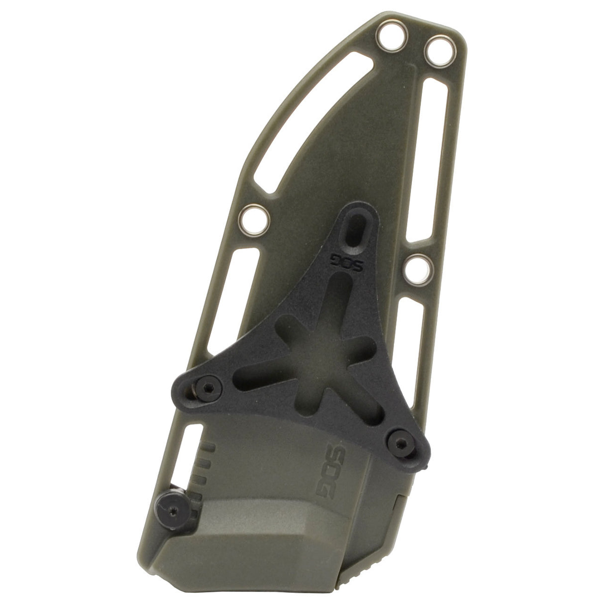 SOG - Trident FX, 4.2" Fixed Blade Knife, Tanto Point Straight Edge, Titanium Nitride Finish, Black and Olive Drab Green, Includes Nylon Sheath