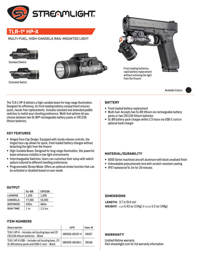 Streamlight – TLR-1 HP-X Long-Range Rail-Mounted Weapon Light