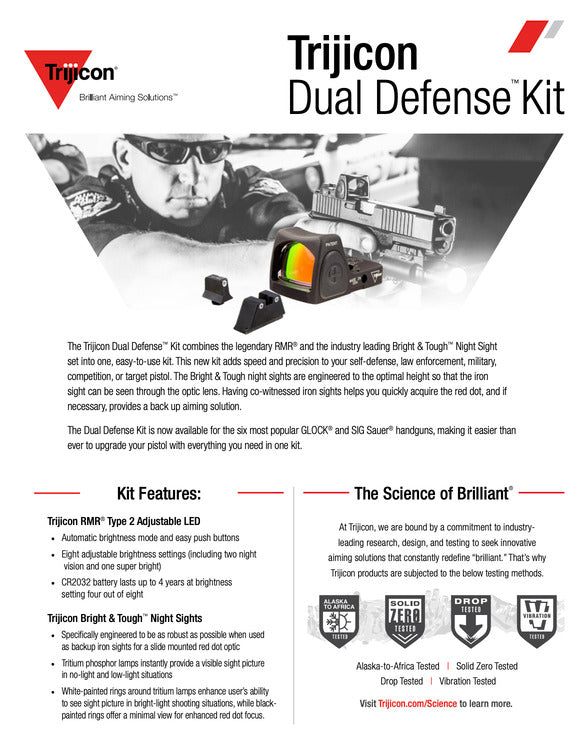 Trijicon - Dual Defense Kit RMR Type 2 3.25 MOA for SIG M17/M18