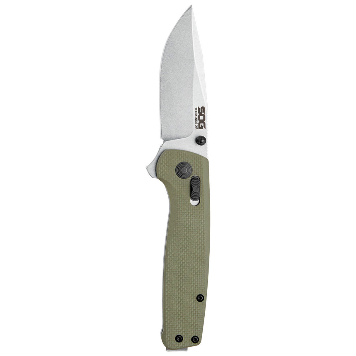 SOG - Terminus XR, Folding Knife, 2.95" Straight Clip Point, Olive Drab Green