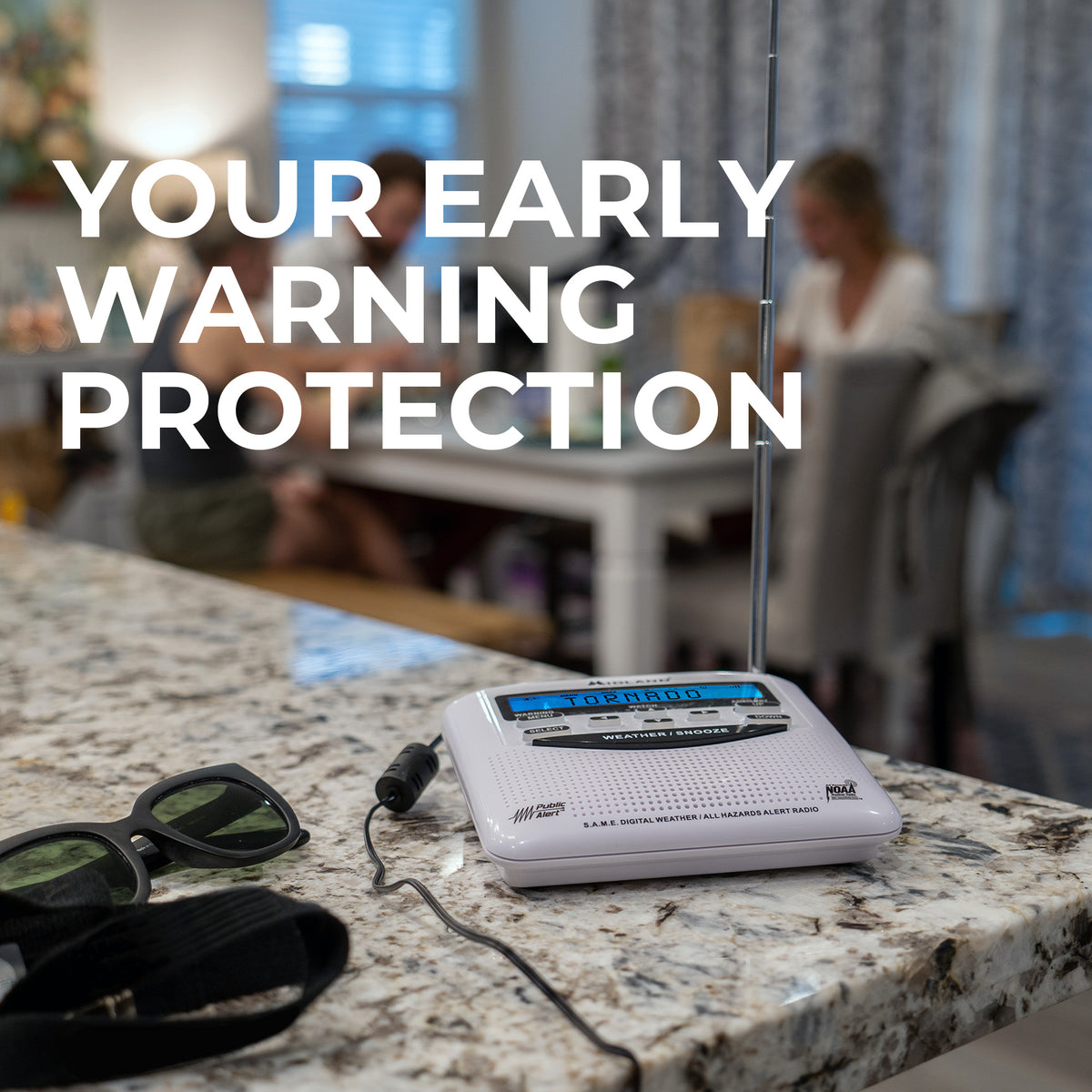 Midland - WR120 NOAA Weather Alert Radio With Alarm & Backup