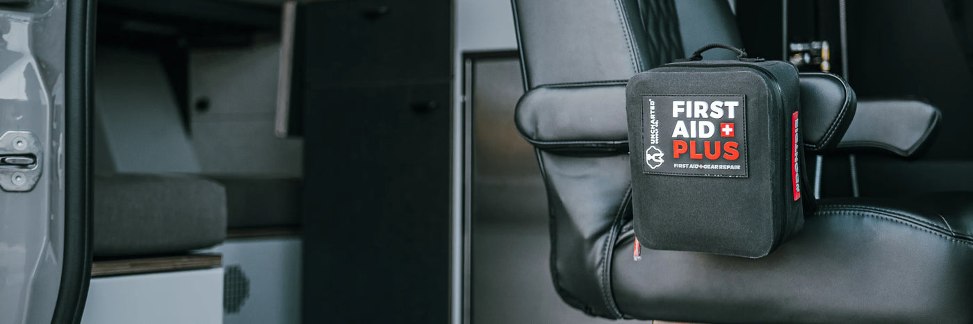 Large first aid kit for outdoor survival and emergency preparedness with various medical supplies.