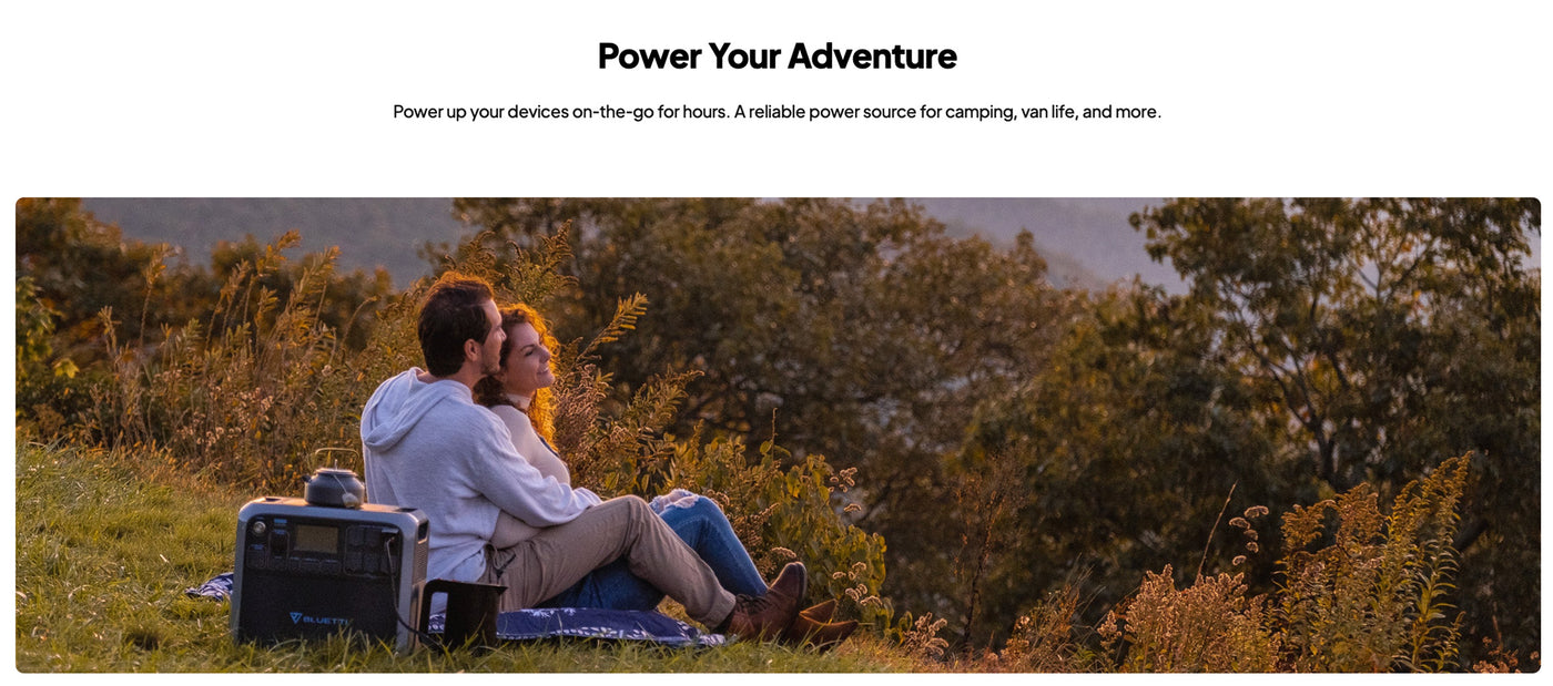 Portable solar generator for outdoor survival and emergency preparedness with multiple charging ports.