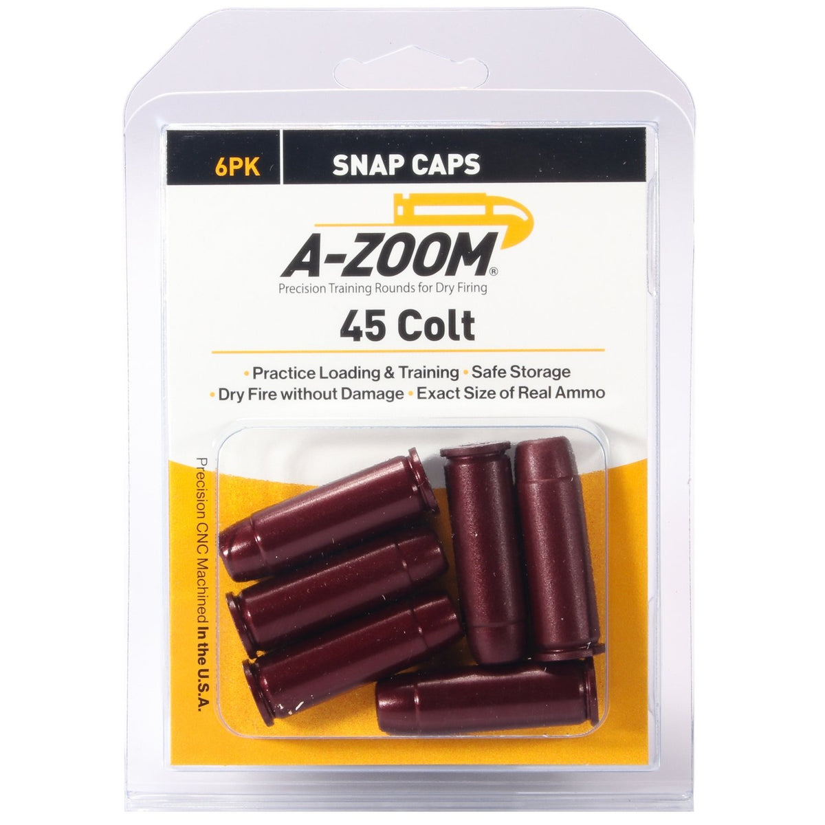 A-Zoom - Revolver Snap Caps for 45 Colt (6 Pack)