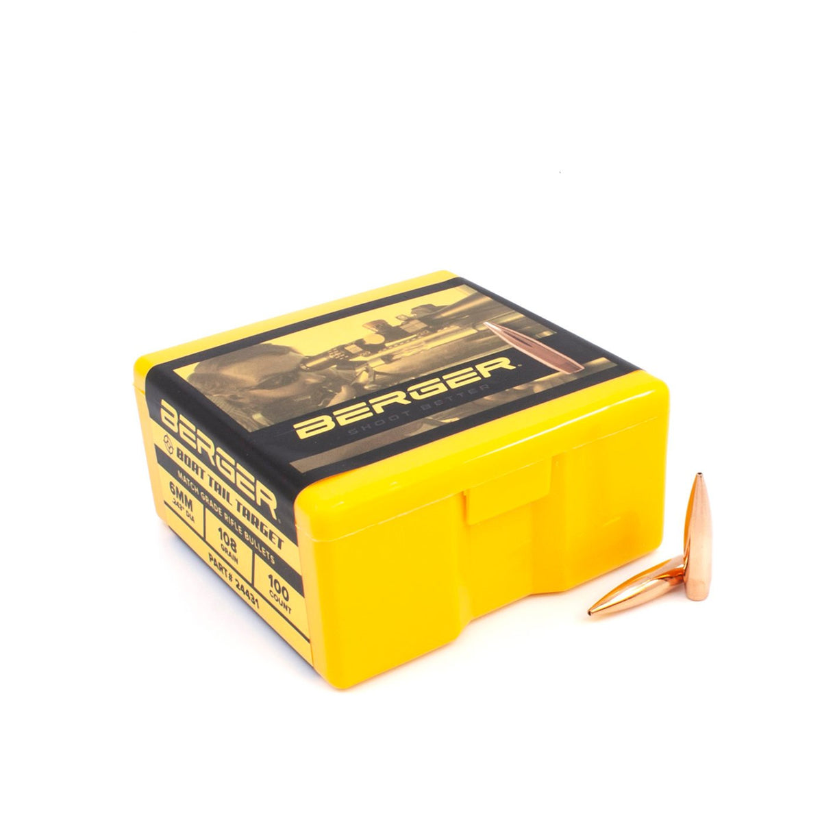 Berger Bullets - 6 mm 108 Grain BT Target Rifle Bullet - 100 ct