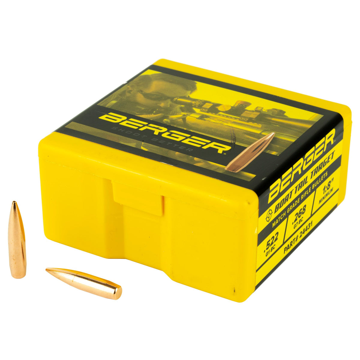 Berger Bullets - 6 mm 108 Grain BT Target Rifle Bullet - 100 ct