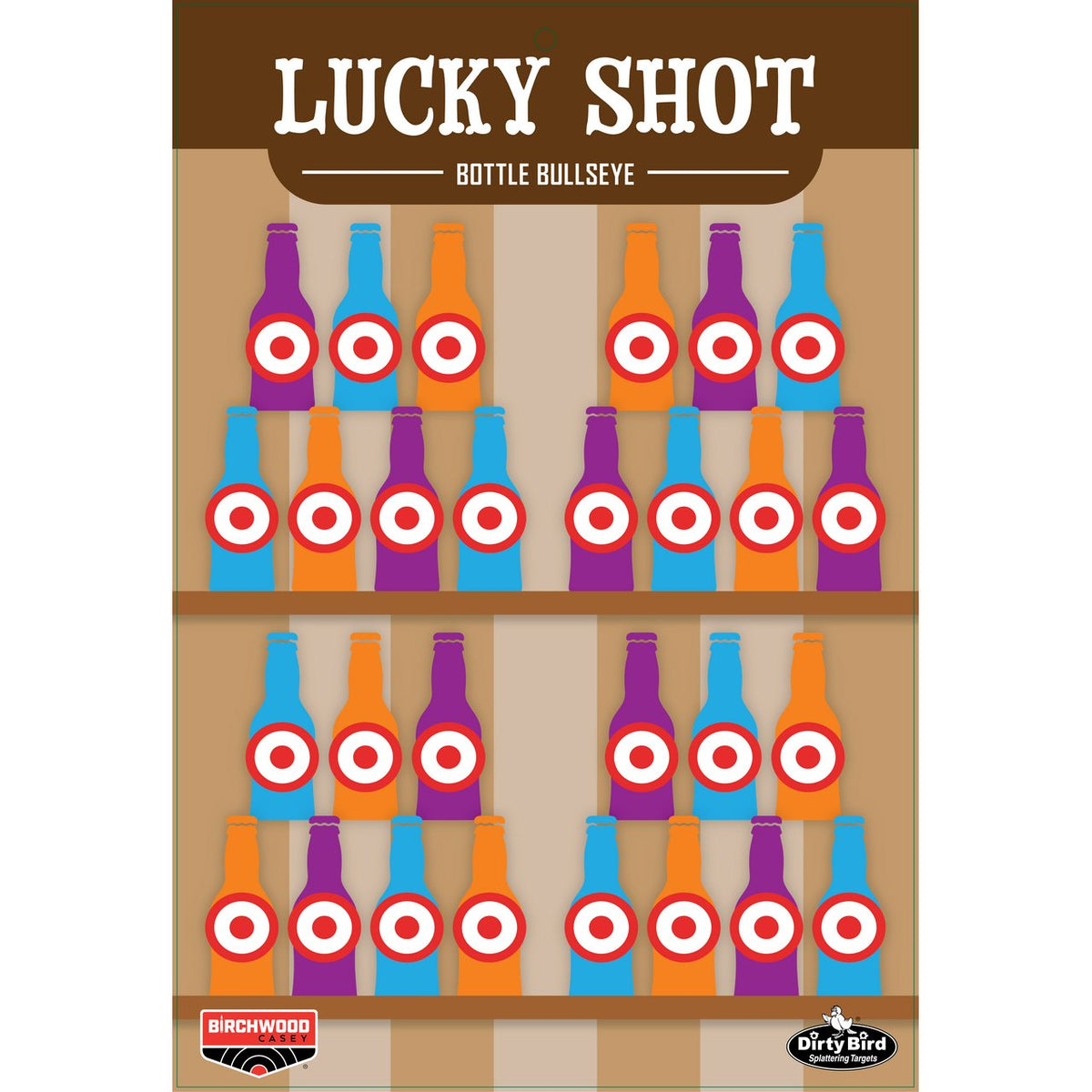 Birchwood Casey - 12" x 18" Lucky Shot Bottles Dirty Bird Target