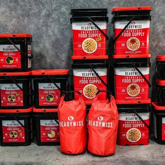 Bulk emergency preparedness kits for outdoor survival and tactical gear stocking.