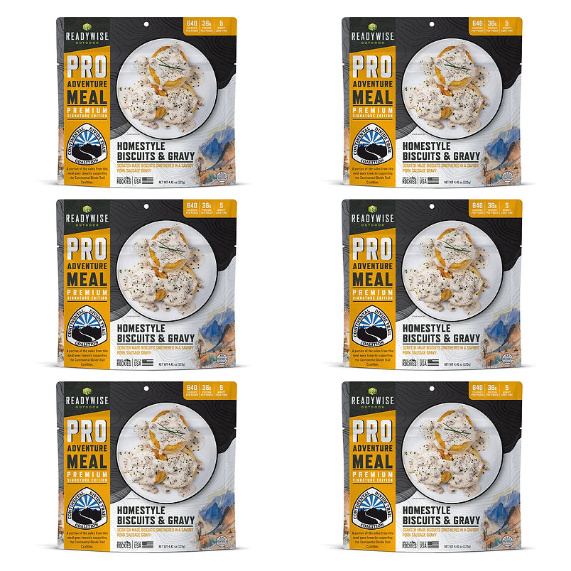 ReadyWise - 6 CT ReadyWise Pro Adventure Meal Homestyle Biscuits & Gravy with Sausage