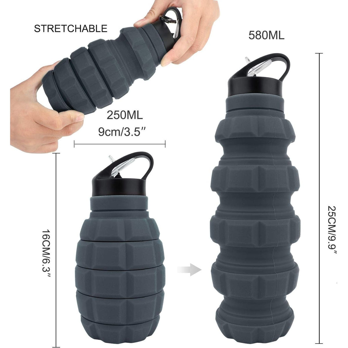 Caliber Gourmet - Silicone Grenade Collapsible Bottle