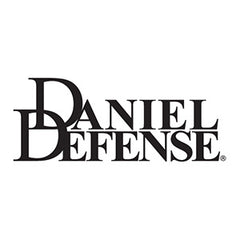 Daniel Defense logo, tactical gear manufacturer, black and white design