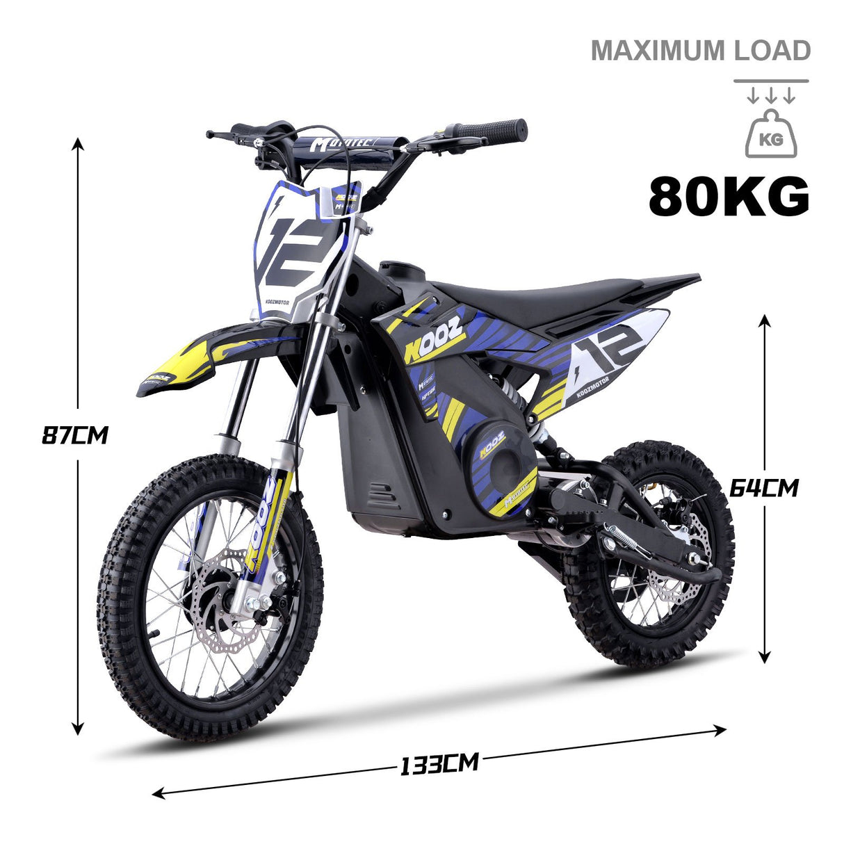 MotoTec 36v 1000w (HP112E) Electric Dirt Bike - Blue