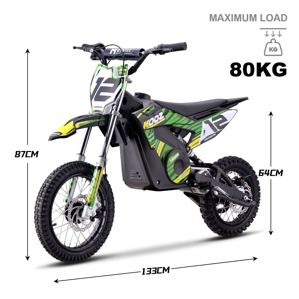 MotoTec 36v 1000w (HP112E) Electric Dirt Bike - Green