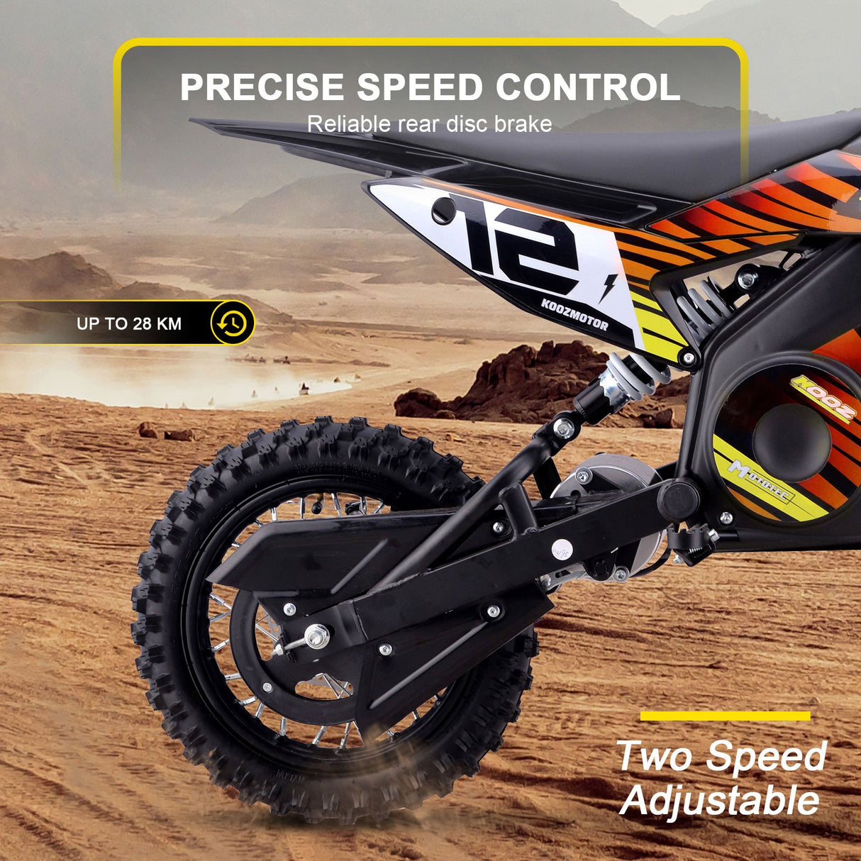 MotoTec 36v 1000w (HP112E) Electric Dirt Bike - Orange