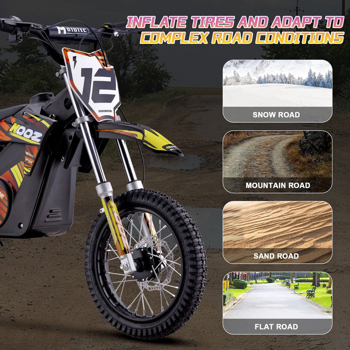 MotoTec 36v 1000w (HP112E) Electric Dirt Bike - Orange