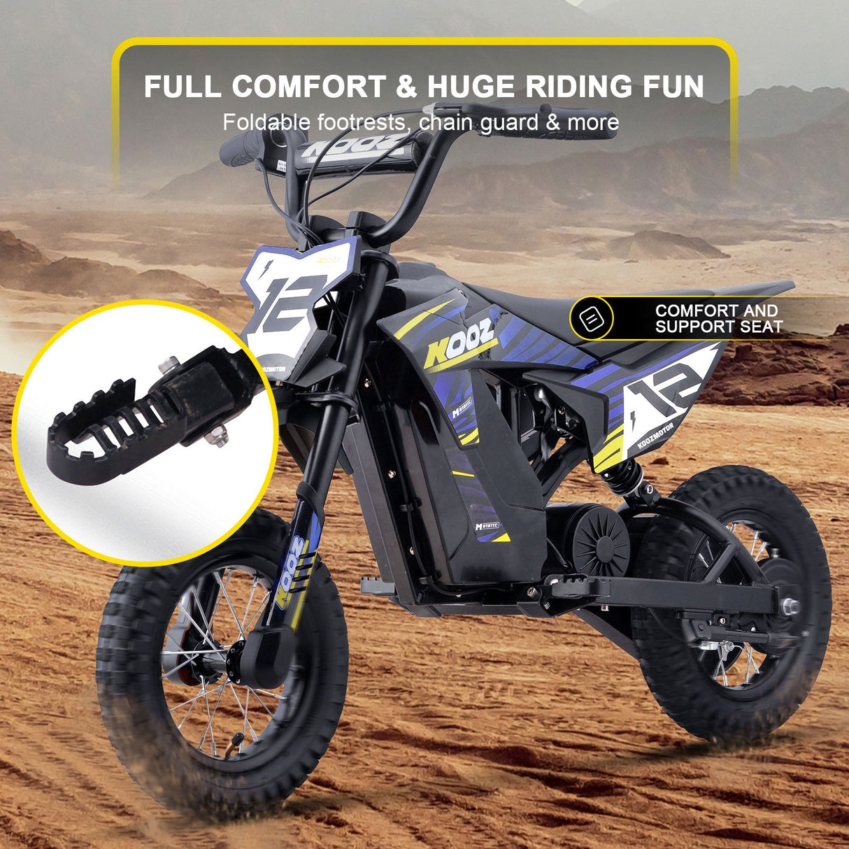 MotoTec 36v 300w (HP122E) Electric Dirt Bike - Blue