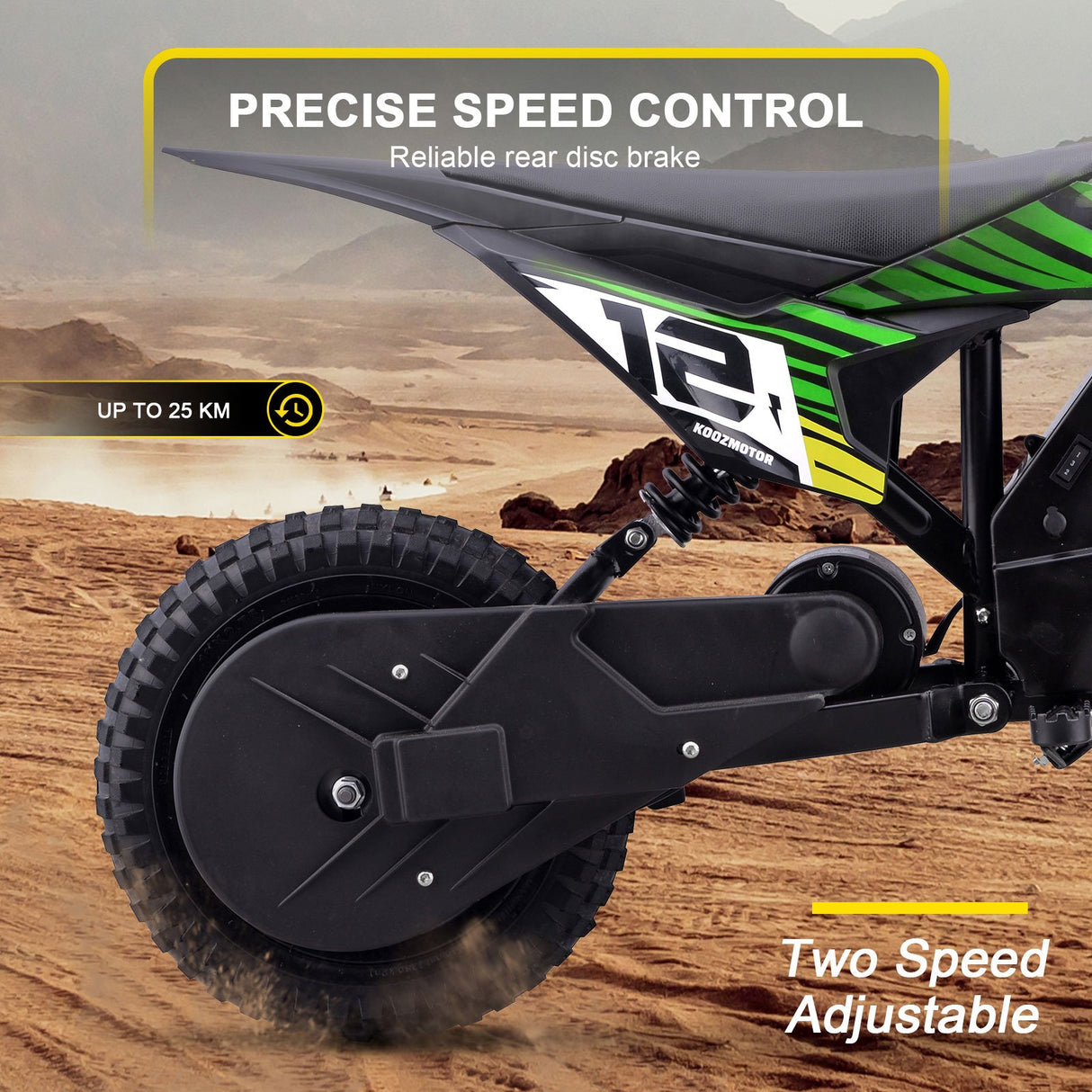 MotoTec 36v 300w (HP122E) Electric Dirt Bike - Green