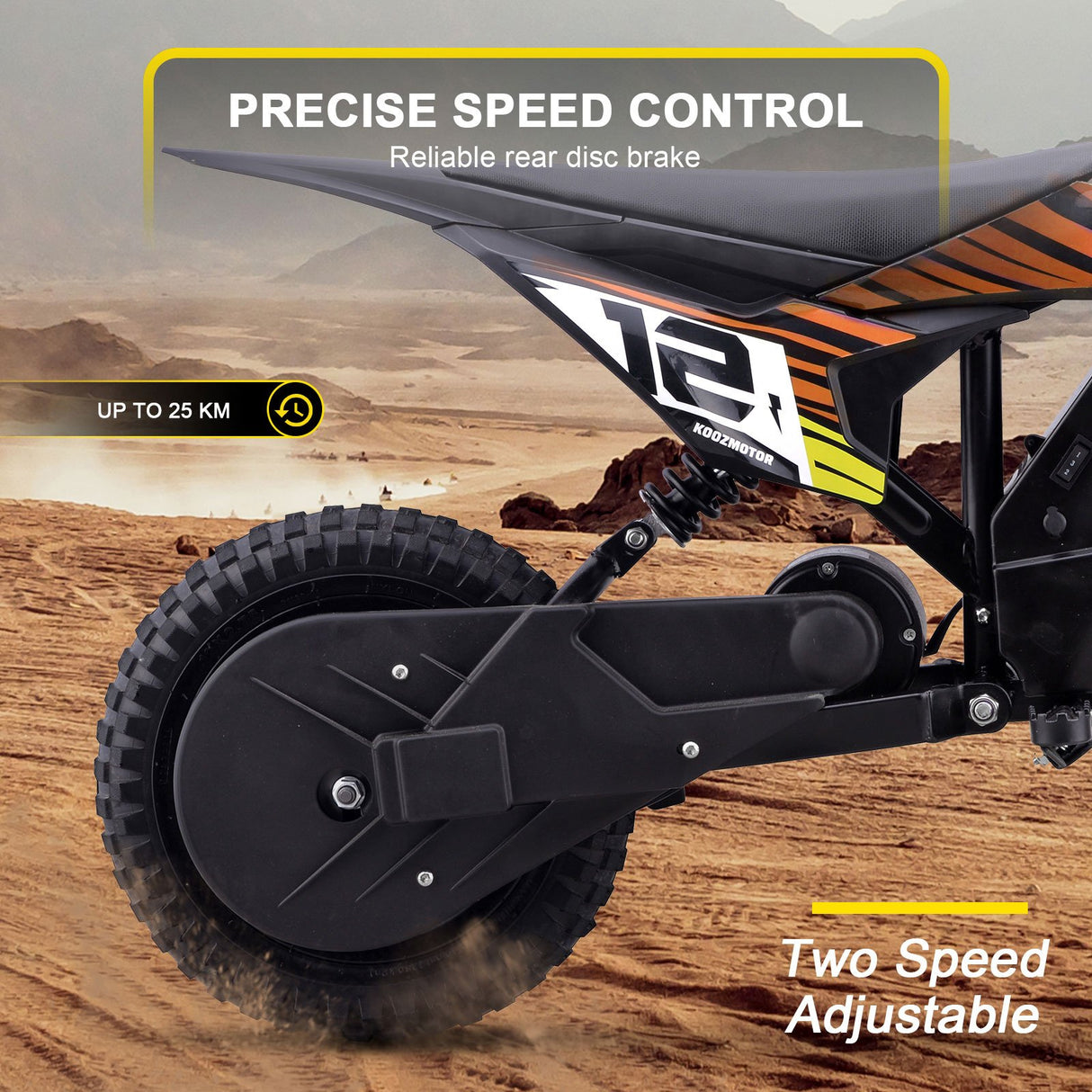 MotoTec 36v 300w (HP122E) Electric Dirt Bike - Orange