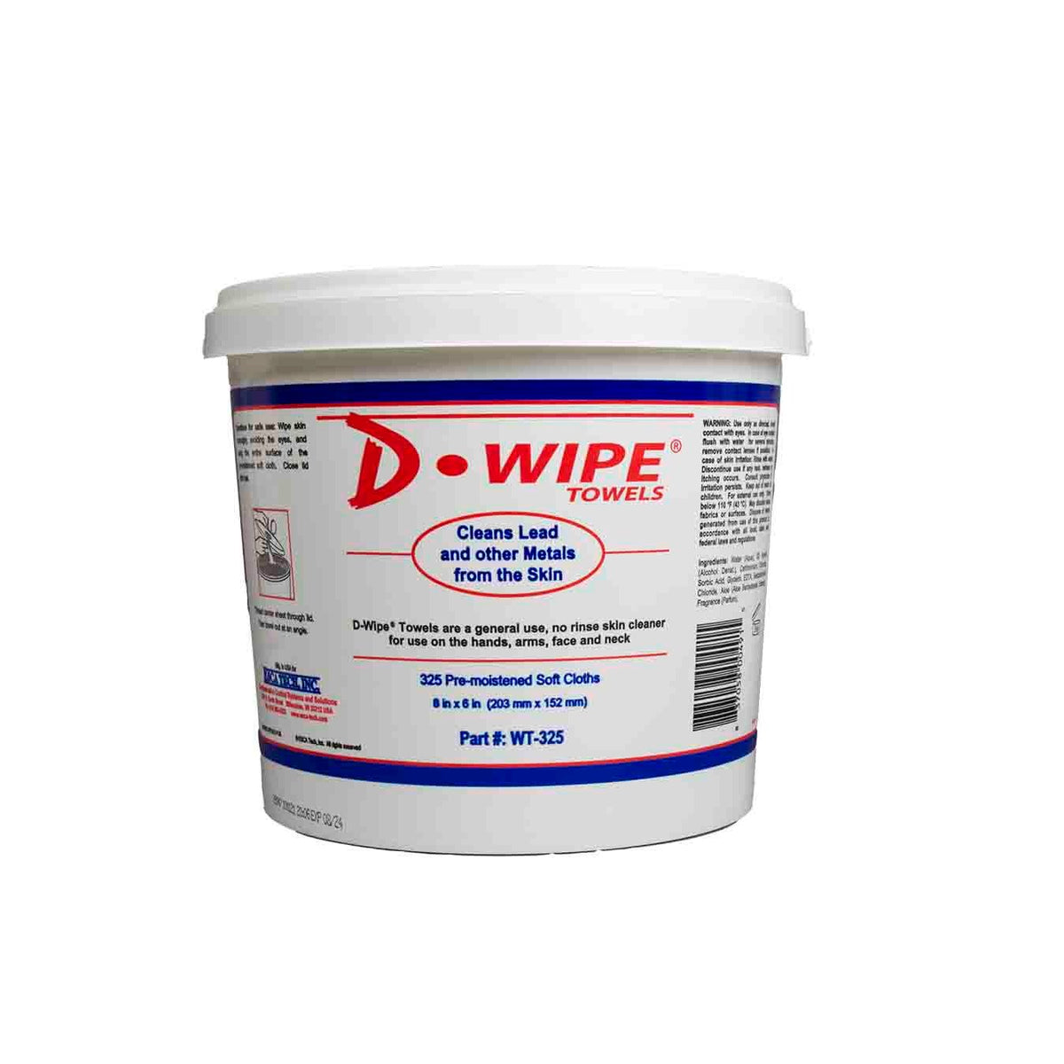 D-Lead - D-Wipe Towels 8" x 6" - 325 Towels per Tub, 2 Tubs
