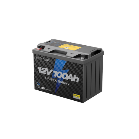 EcoFlow - 12V 100Ah LiFePO4 Deep Cycle Battery (1280Wh, IP65)