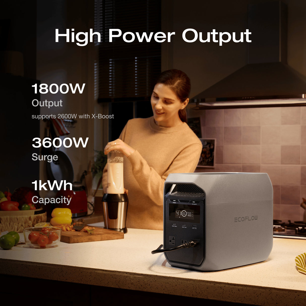 EcoFlow - DELTA 3 CLASSIC Portable Power Station - Light Gray